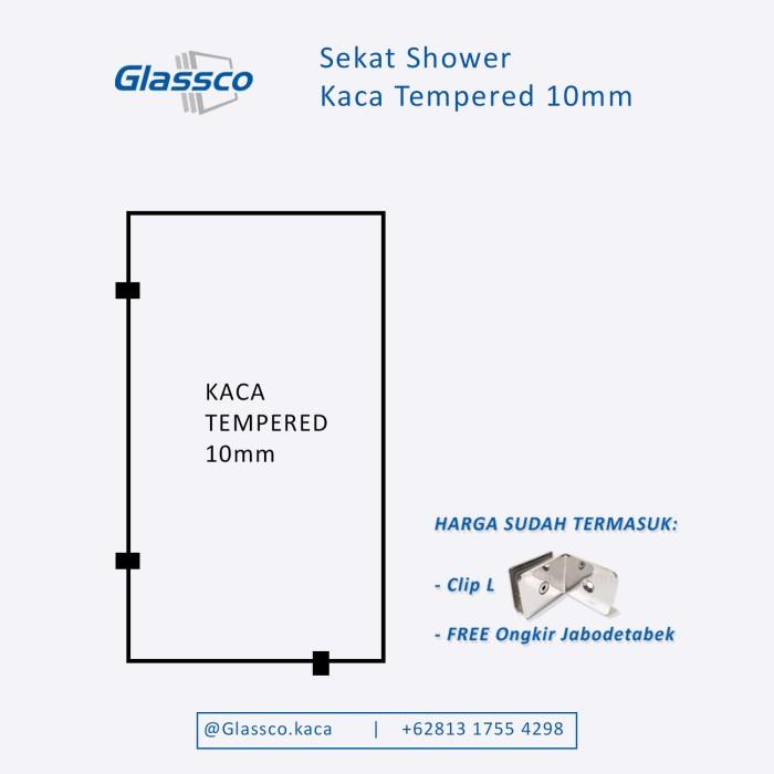 Gambar Temper Glass Shower 10mm Partisi Kamar Mandi - Pesanan Bu Fethria Kaca dari Glassco Kaca Kota Tangerang Tokopedia