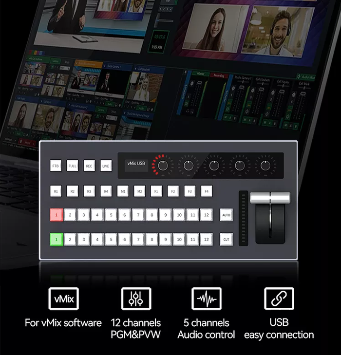 Gambar Keyboard KD50V 12Ch Vmix Controller dari Malangelektronik Kota Malang Tokopedia
