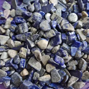 Batu Alam Asli Lapis Lazuli Crystal chips besar Paket  100 grams