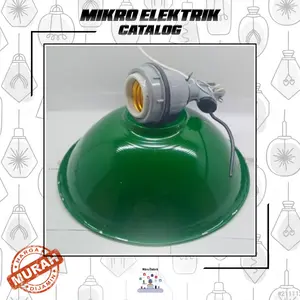 Kap Lampu Jalan Gantung Tudung WD MINI Hijau E27 SET + Fitting Plastik
