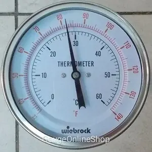 Bimetal Thermometer Payung 4" x 60 deg. C/F x 15 cm All SS Wiebrock