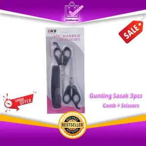 SKU-0300 Gunting Sasak 3 Pcs / Comb + Scissors