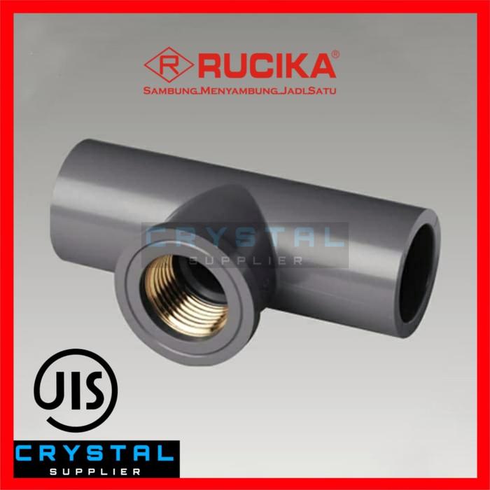 Gambar TEE DRAT Kuningan RUCIKA ½" inch AW PVC / Faucet Tee Metal TDD T 1/2" dari Crystal Supplier Kota Semarang Tokopedia
