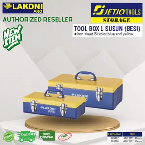 GBP Jetjo Tools Lakoni Pro 901167 Tool Box Toolbox 1 Susun Besi 380x185x110mm Original