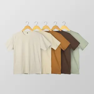 Kaos Polos Cotton Combed 30S Lengan Pendek Dewasa -Earth Tone Ver- Coklat Cream Reguler Fit Distro Unisex Standar Nyaman