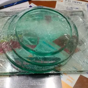 Kaca tempered bulat 105mm x 5mm