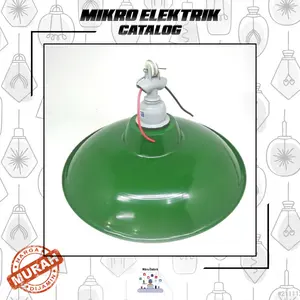 Kap Lampu Jalan Gantung Tudung WD Hijau E27 SET + Fitting Plastik