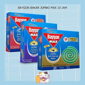 Baygon Bakar Jumbo Max isi 5 Pasang / Obat Nyamuk Bakar