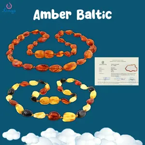Kalung Amber Bayi Tumbuh Gigi / Amber Baltic Necklace Baby Coklat