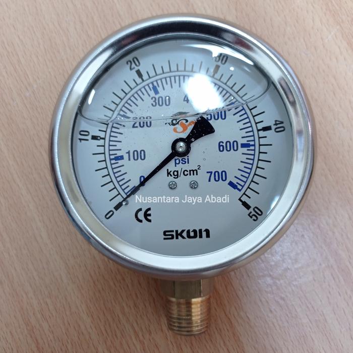 Gambar Pressure Gauge Stainless SKON 4 " inchi 50 Bar dari NusantaraJayaAbadi Kota Administrasi Jakarta Barat Tokopedia