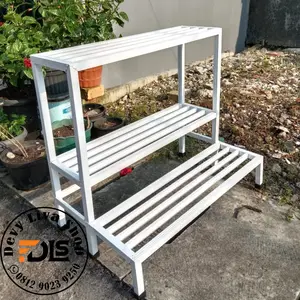 Standing planter rak pot bunga minimalis - susun 3 ambalan 30cm+cat