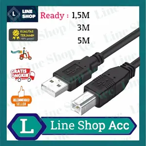 Kabel Usb Printer AM/BM 2.0 Hitam 1,5M, 3M, 5M Good Quality