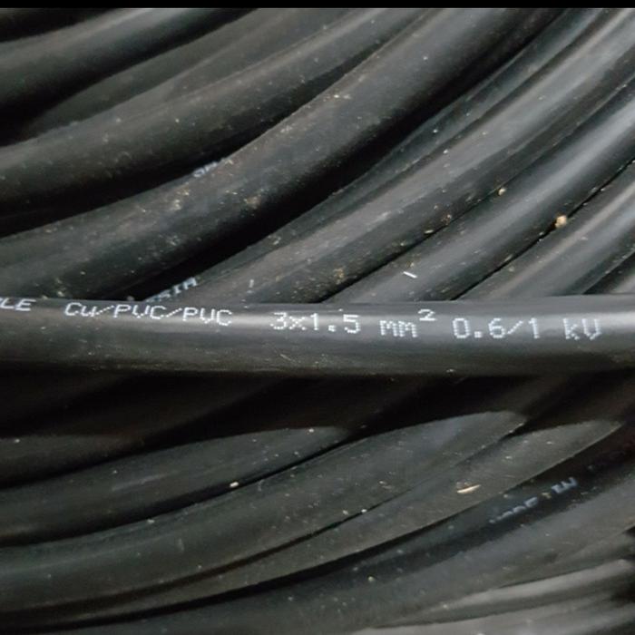 Gambar Kabel NYY 3 x 1.5 mm Supreme Hitam NYY 3x1.5 mm2 Ecer per meter Kawat Tunggal Tembaga dari Jagoan Listrik Kota Surabaya Tokopedia
