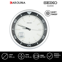 Gambar Jam Dinding SEIKO Analog QXA723S Quiet Sweep Metallic Silver Color Case White Dial Wall Clock dari Carolina Watch Official Shop Kota Administrasi Jakarta Barat 1 Tokopedia