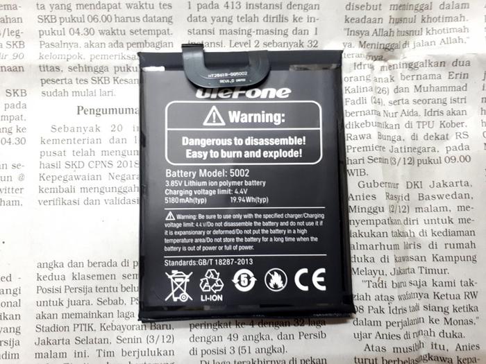 Gambar Baterai Hape Outdoor Ulefone Armor 12 Model 5002 New Original 100% 76x60x6mm 5180mAh dari CNC phoneshop Kota Administrasi Jakarta Pusat Tokopedia