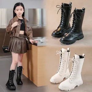 Sepatu High Boot Sekolah Kaki Anak Unisex Kulit Leather Cewek Perempuan Dance Karnaval Cowok Fashion (ZH-SS248)