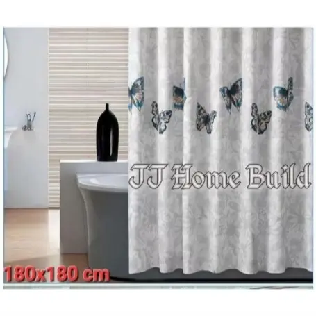 Shower Curtain Tekstil Motif 180x180/180x200/Tirai Kamar Mandi