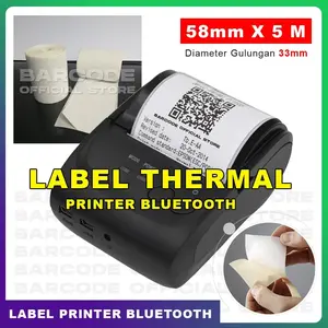 Kertas Label Stiker Printer Bluetooth Thermal ( 58 x 33 mm / 5 M )