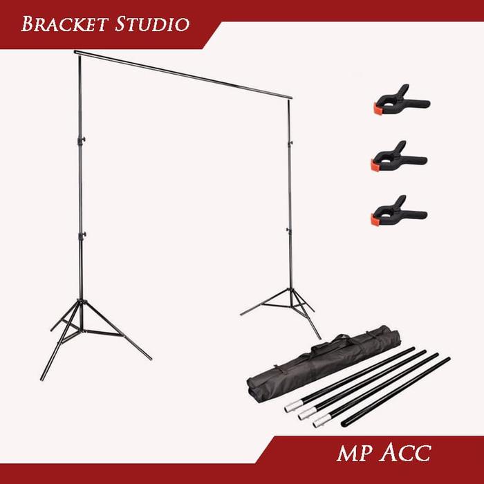 Gambar Bracket Stand Tiang 3m untuk Backdrop Foto Studio Booth Klip dari FavoritMurah Kota Bandung Tokopedia