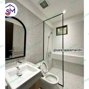 kaca shower kamar mandi, Partisi Kaca Shower, Kaca Mati Shower