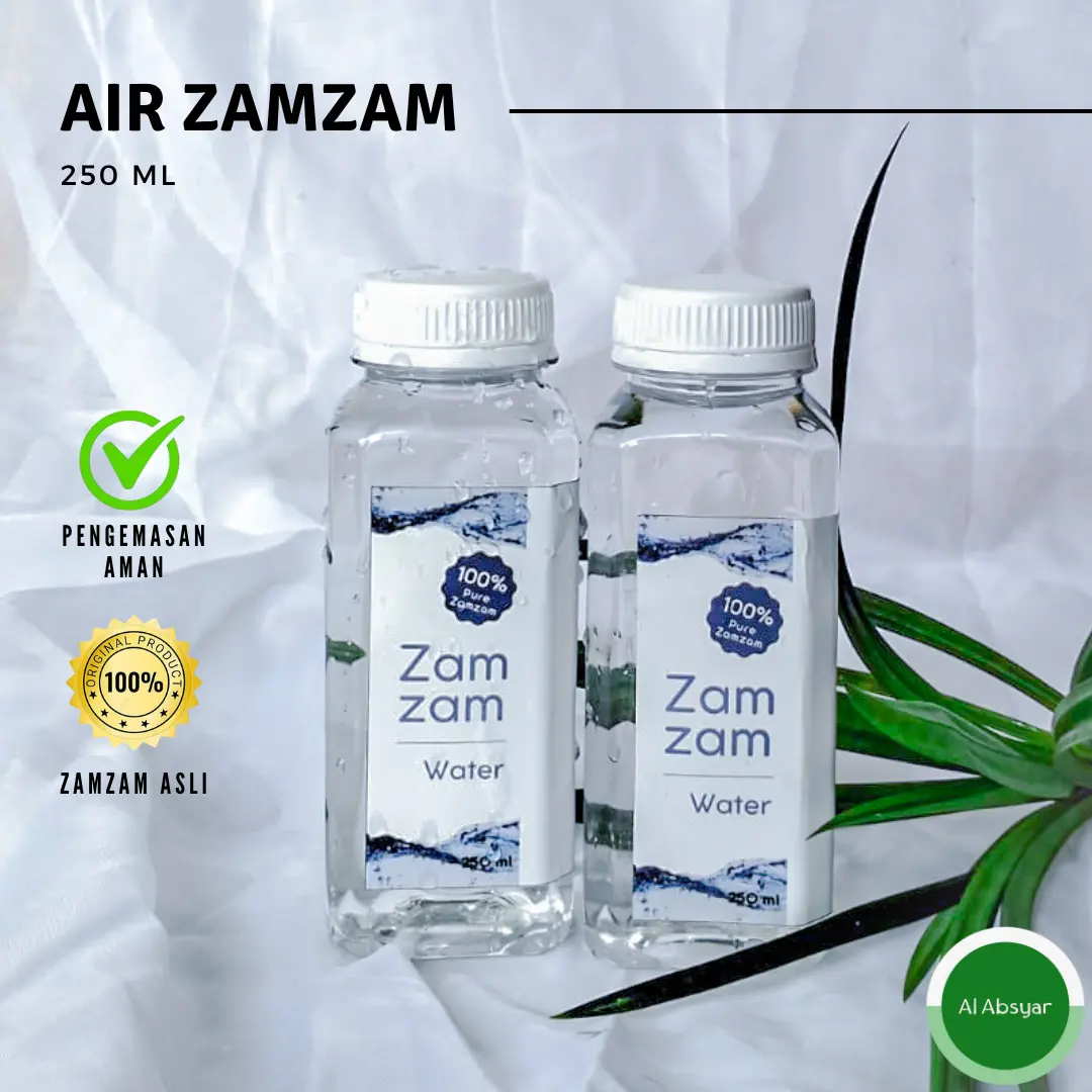 Botol Kosong Air Zamzam 250 ml Air Zamzam Asli Termasuk Stiker