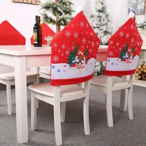 Christmas Chair Cover Taplak Penutup Kursi Bentuk Topi Santa