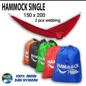 Hammock 200 x 150 cm kapasitas 200kg outdoor kemping camping single