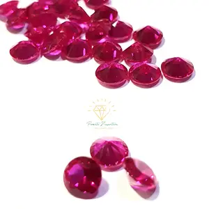 Permata Tabur Size 5.50 mm Sirkon AAA Cubic Zurconia Red Ruby Round