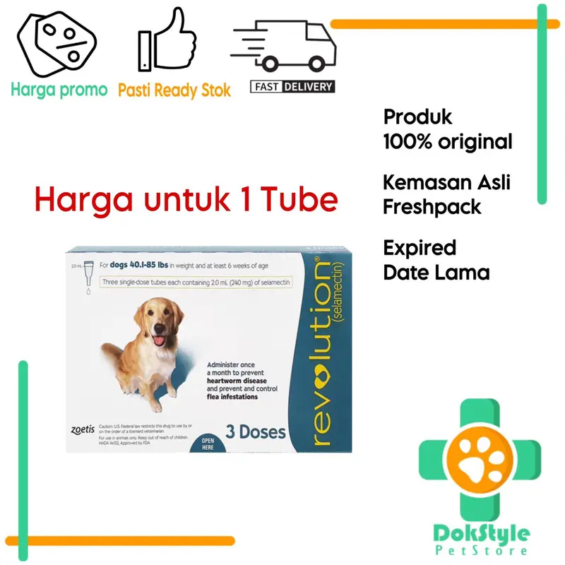 Revolution Dog teal Obat kutu anjing besar 20-40kg 0
