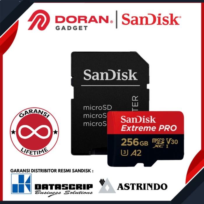 Gambar Sandisk Micro SD 256GB CL10 200MBPS Extreme Pro - Garansi Resmi dari Doran Gadget Authorized Kota Administrasi Jakarta Pusat Tokopedia