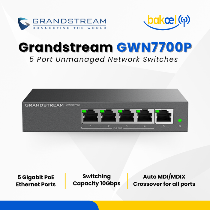 Gambar Grandstream GWN7700P - 5 Gigabit PoE Ports Unmanaged Network Switch dari BakoelWIRELESS Kota Surabaya Tokopedia