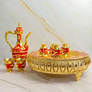 ￼Teko Arab Aladin Turki Set 7 Gold  Emas Ornament set Gelas Anggur Ken