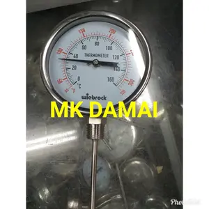 Thermometer 100 derajat 2 1/2"(inch) Termometer stainless model raket