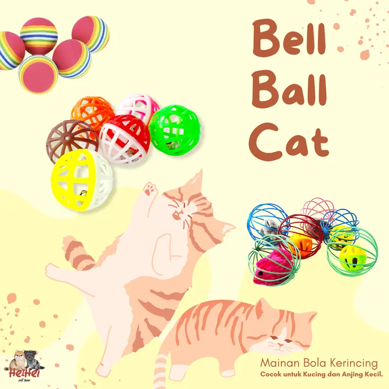 Mainan Kucing Bola Kerincing Lonceng - Cat Kitten Ball Toys 0
