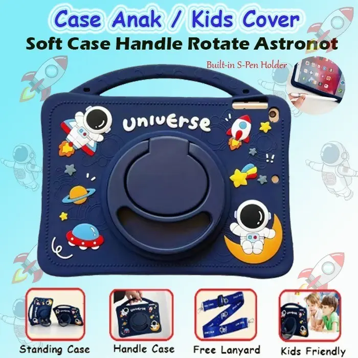 Huawei Matepad T10 T10s Casing Tali Selempang Motif Anak 360 Standing 0