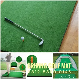 Karpet Matras Latihan Bola Golf Mat 120 Cm x 120 Cm Plus Jaring & Tee