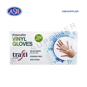 Sarung Tangan Karet / Vinyl Gloves TRASTI Size M dan L (100 Pcs)