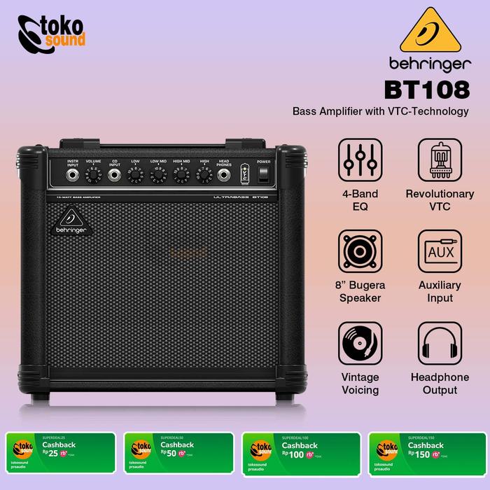 Gambar Behringer Ultrabass BT108 - Ultra-Compact Bass Amplifier dari Tokosound Proaudio Kota Administrasi Jakarta Barat Tokopedia