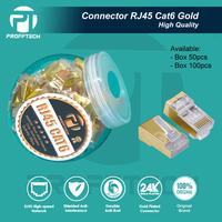 Gambar Rj 45, Konektor cat6 (ProffTech). Premium Quality. (BESI EMAS)- 100PCS - 50PCS dari ProffTech Indonesia Kota Administrasi Jakarta Pusat 2 Tokopedia
