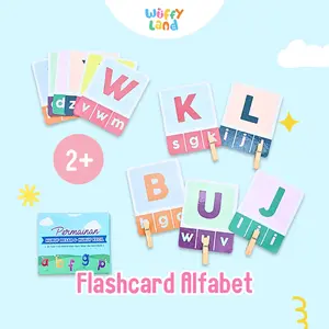 Wipe and Clean Flash Card Huruf Besar dan Huruf Kecil (FREE 5 Jepitan)