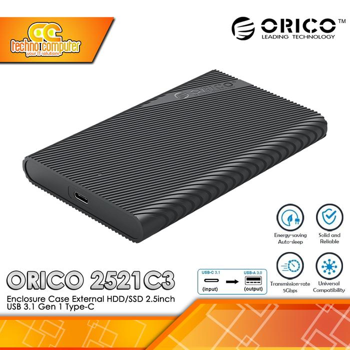 Gambar ORICO Enclosure Case External HDD SSD 2.5 inch SATA USB TypeC - 2521C3 dari Techno Computer Bali Kota Denpasar Tokopedia