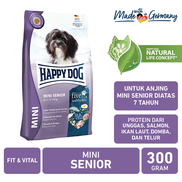 Gambar Happy Dog Makanan Anjing Mini Dewasa Senior 300gr dari Happy Dog Happy Cat Indonesia Kota Administrasi Jakarta Utara Tokopedia