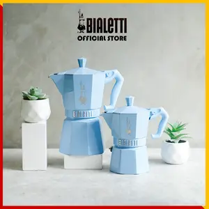 Bialetti - Mokapot Moka Exclusive Light Blue - 6 Cups Alat Seduh Kopi