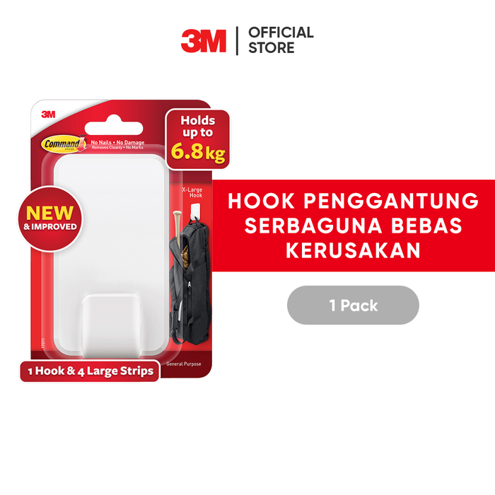 Gambar 3M Command Hook, 17011, Menahan hingga 6.8kg, 1 pak, XL dari 3M Indonesia Official Kab. Tangerang Tokopedia