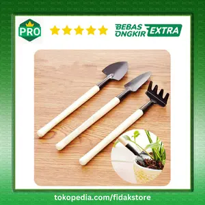 Set Sekop Pacul Garuk Mini Alat Berkebun Bonsai Pot Tanaman Hias 3 PCS