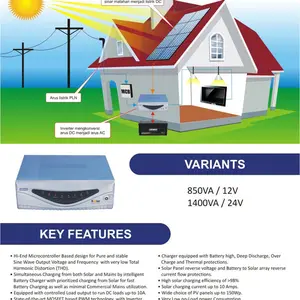 PAKET HEMAT HYBRID SISTEM 500WP, INVERTER HYBRID 850VA, BATT 100AH