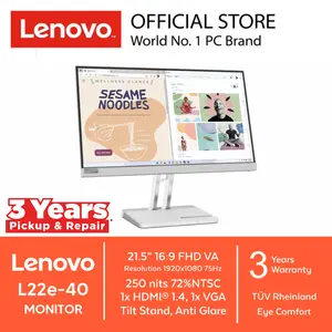 Lenovo L22e-40 Monitor 21.5" FHD VA 250nits 75 Hz Anti glare