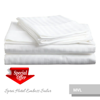 Gambar Sprei Set Katun Emboss Salur King Koil - Bed 140 T30 - Putih dari Marvelo Bedding Kab. Sleman 1 Tokopedia