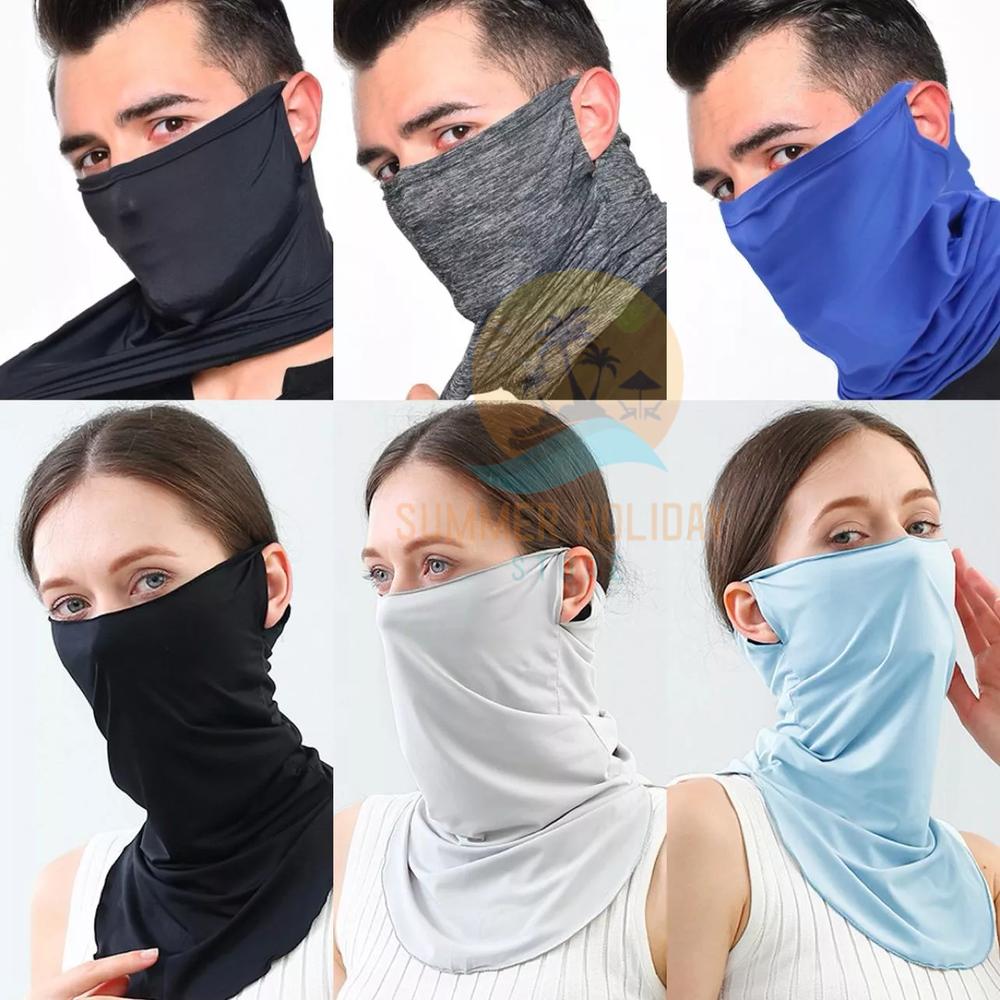 Masker penutup wajah earloop face scarf anti UV masker motor mancing - Men black