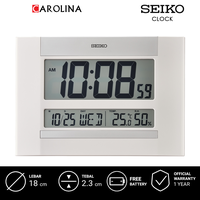 Gambar Jam Beker SEIKO Digital QHL088W White Plastic Case LCD Dial Thermometer Hygrometer Desk Table or Wall Clock dari Carolina Watch Official Shop Kota Administrasi Jakarta Barat 1 Tokopedia